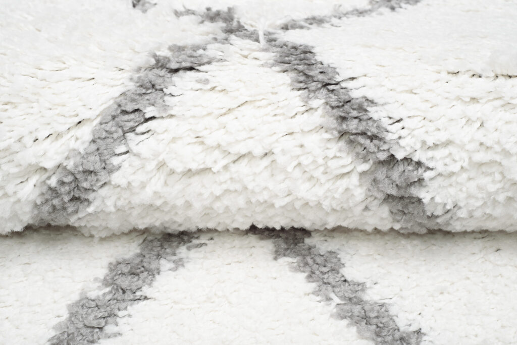 Tapijt Loper Boho met Franjes Creme Ruiten Hoogpolig