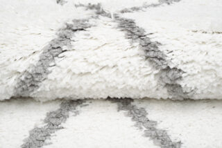 Tapijt Loper Boho met Franjes Creme Ruiten Hoogpolig