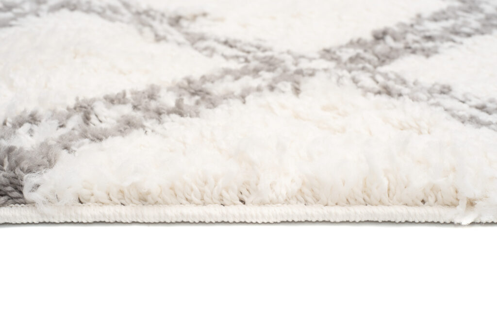 Vloerkleed Boho met Franjes Creme Geruit Hoogpolig