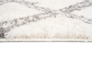 Vloerkleed Boho met Franjes Creme Geruit Hoogpolig