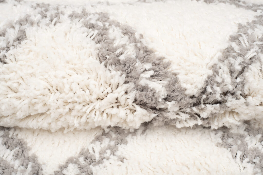 Vloerkleed Boho met Franjes Creme Geruit Hoogpolig