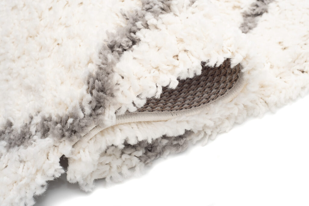 Vloerkleed Boho met Franjes Creme Ruiten Hoogpolig