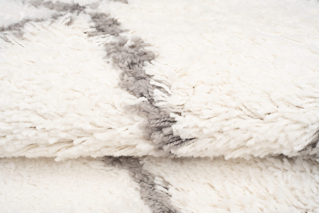 Vloerkleed Boho met Franjes Creme Ruiten Hoogpolig