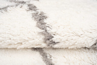 Vloerkleed Boho met Franjes Creme Ruiten Hoogpolig