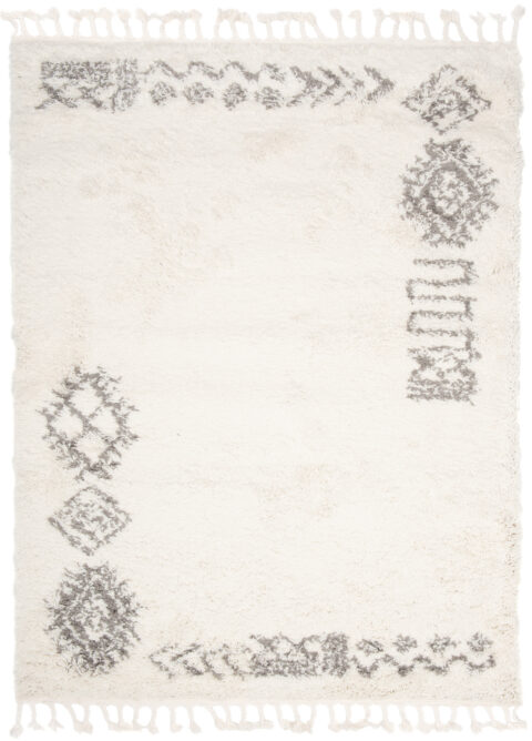 Vloerkleed Boho met Franjes Creme Ethno Hoogpolig