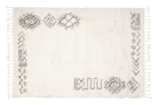 Vloerkleed Boho met Franjes Creme Ethno Hoogpolig