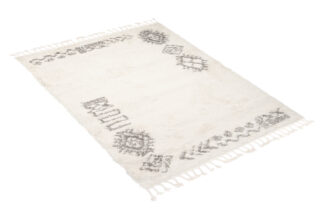 Vloerkleed Boho met Franjes Creme Ethno Hoogpolig