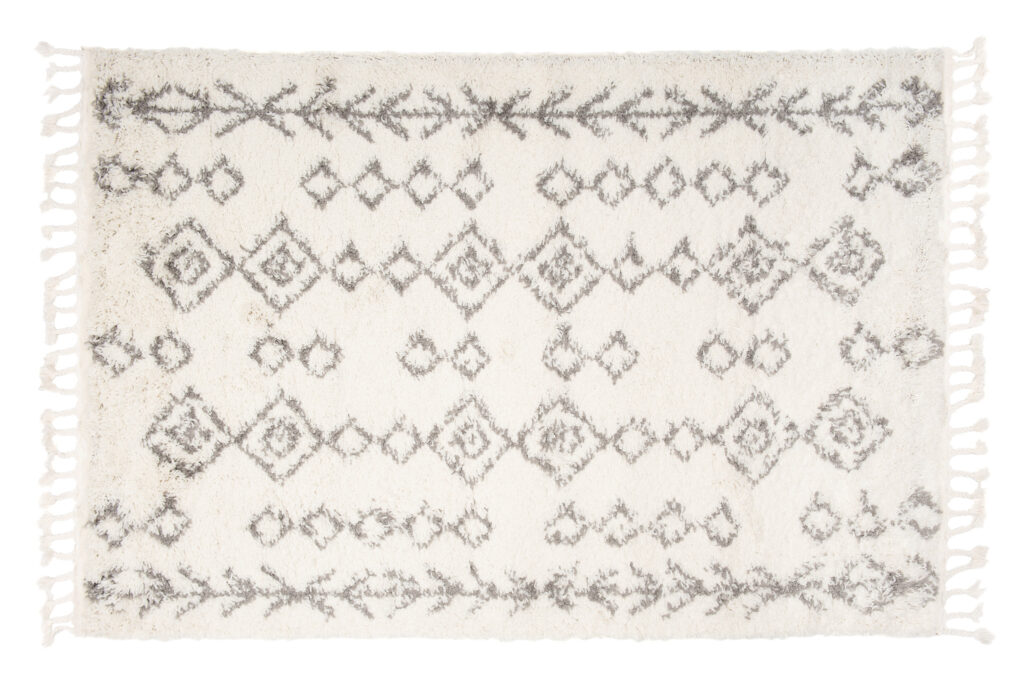 Vloerkleed Boho met Franjes Creme Geometrisch Hoogpolig