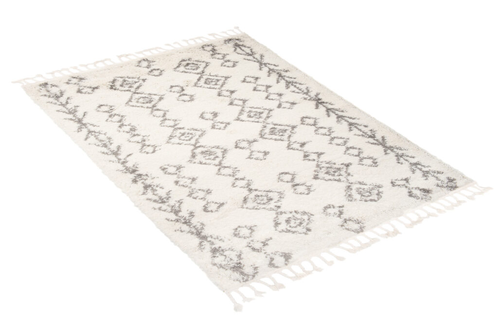 Vloerkleed Boho met Franjes Creme Geometrisch Hoogpolig