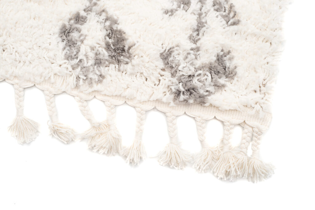 Vloerkleed Boho met Franjes Creme Geometrisch Hoogpolig