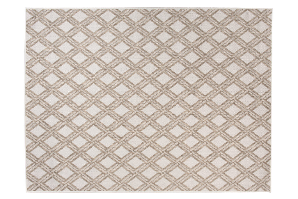 Vloerkleed Capri Beige Sisal Geruit Indoor Outdoor Modern