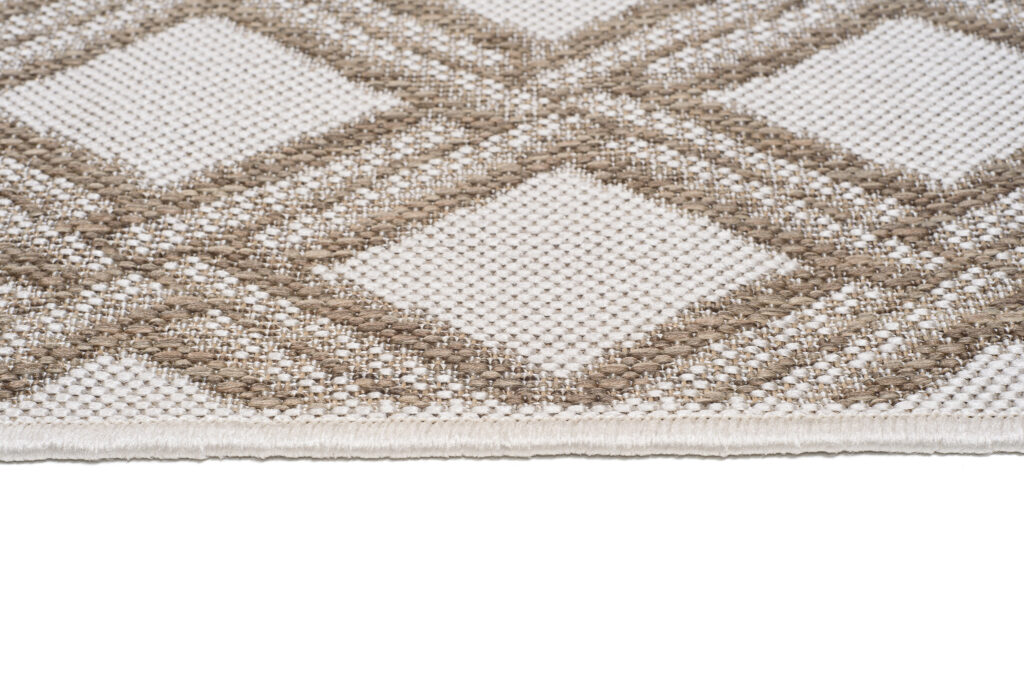 Vloerkleed Capri Beige Sisal Geruit Indoor Outdoor Modern