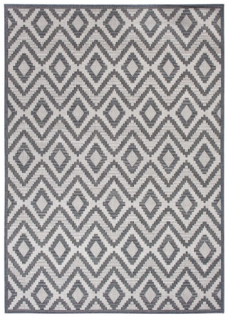Vloerkleed Capri Grijs Creme Sisal Zigzag Indoor Outdoor Design