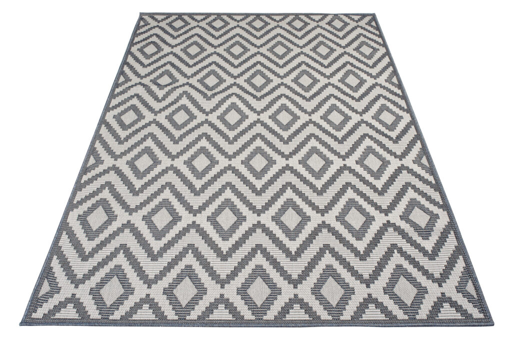 Vloerkleed Capri Grijs Creme Sisal Zigzag Indoor Outdoor Design