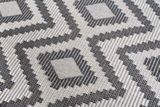 Vloerkleed Capri Grijs Creme Sisal Zigzag Indoor Outdoor Design