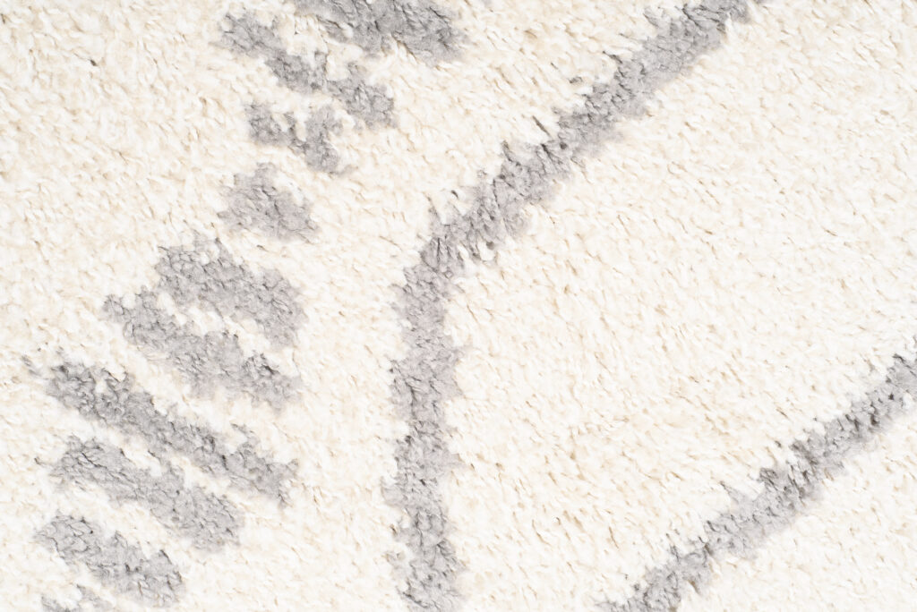 Vloerkleed Boho Rond Creme Ruiten Hoogpolig