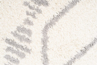 Vloerkleed Boho Rond Creme Ruiten Hoogpolig
