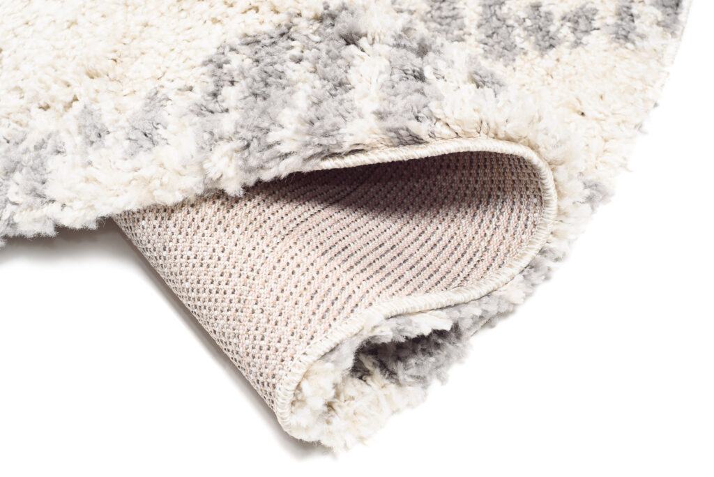 Vloerkleed Boho Rond Creme Ruiten Hoogpolig