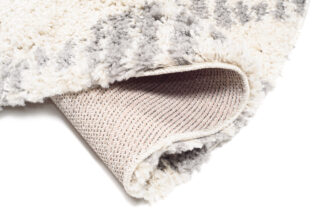 Vloerkleed Boho Rond Creme Ruiten Hoogpolig