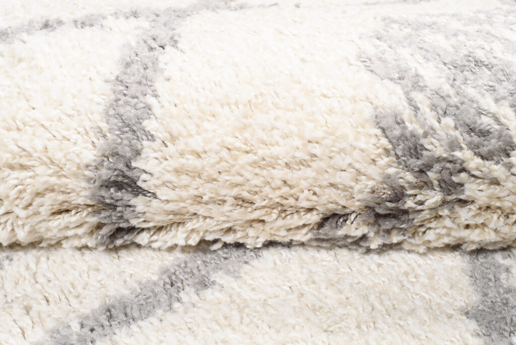 Vloerkleed Boho Rond Creme Ruiten Hoogpolig