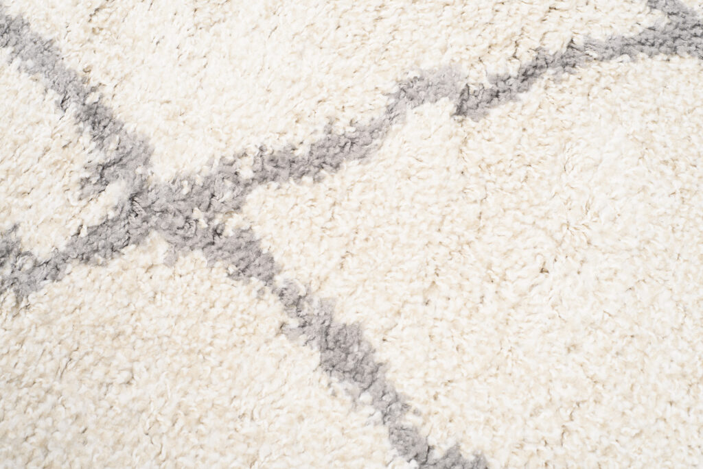 Vloerkleed Boho Rond Creme Geruit Hoogpolig