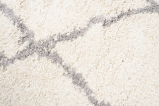 Vloerkleed Boho Rond Creme Geruit Hoogpolig