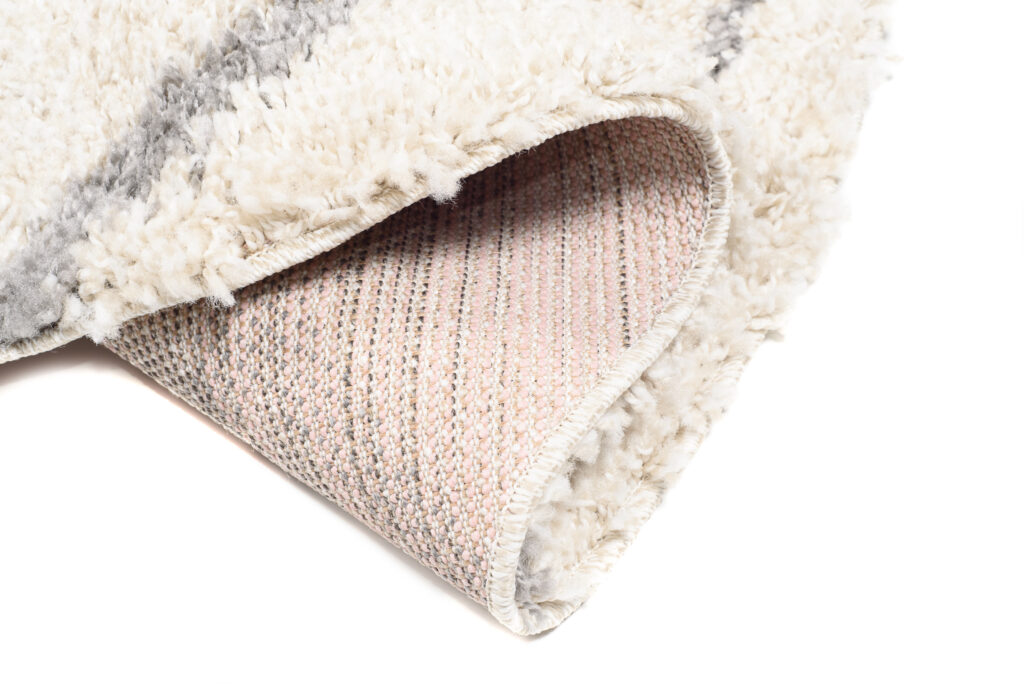 Vloerkleed Boho Rond Creme Geruit Hoogpolig