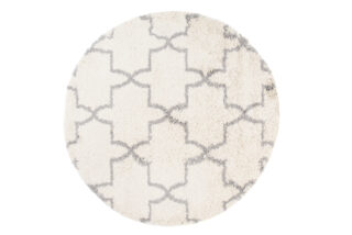 Vloerkleed Boho Rond Creme Marokkaanse Klaver