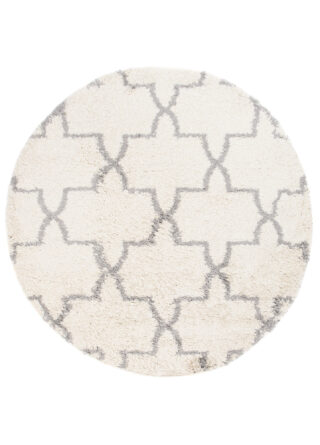 Vloerkleed Boho Rond Creme Marokkaanse Klaver