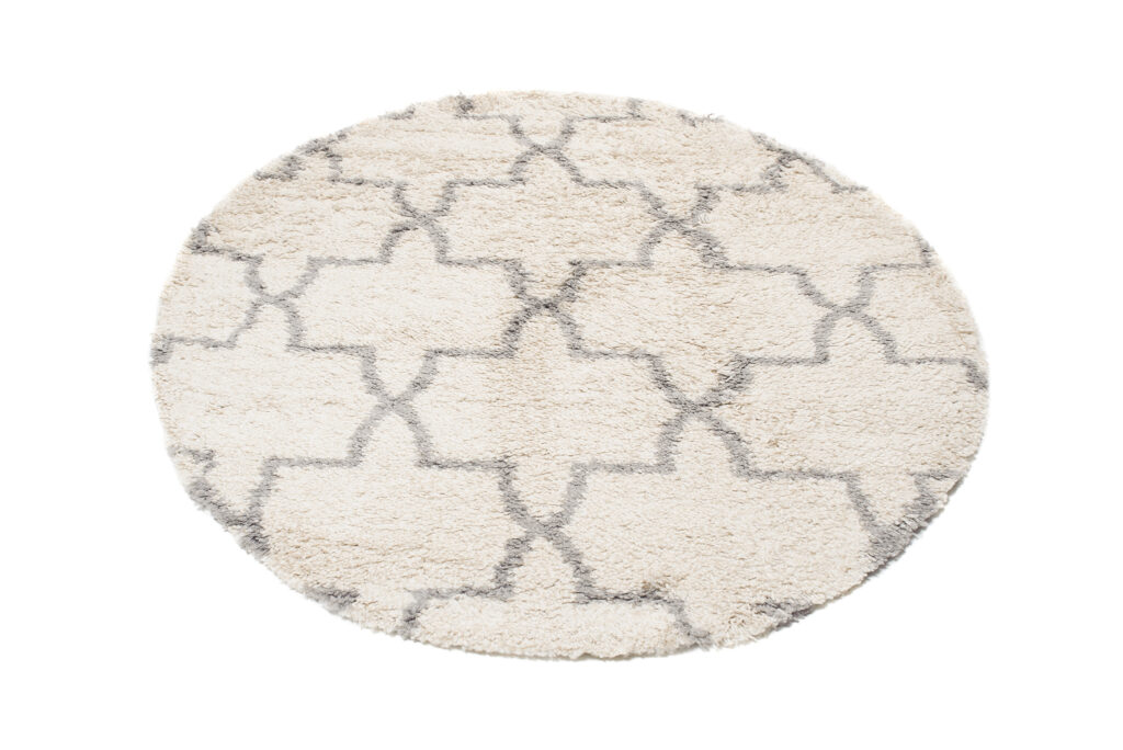 Vloerkleed Boho Rond Creme Marokkaanse Klaver