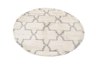 Vloerkleed Boho Rond Creme Marokkaanse Klaver