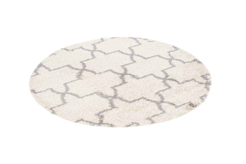 Vloerkleed Boho Rond Creme Marokkaanse Klaver