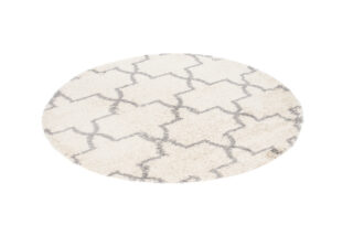 Vloerkleed Boho Rond Creme Marokkaanse Klaver