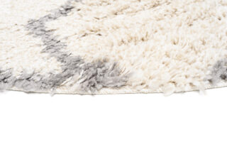 Vloerkleed Boho Rond Creme Marokkaanse Klaver