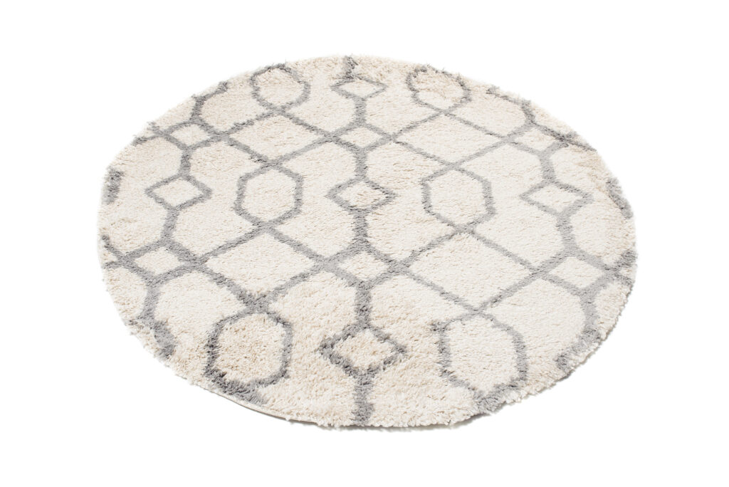 Vloerkleed Boho Rond Creme Geometrisch Hoogpolig