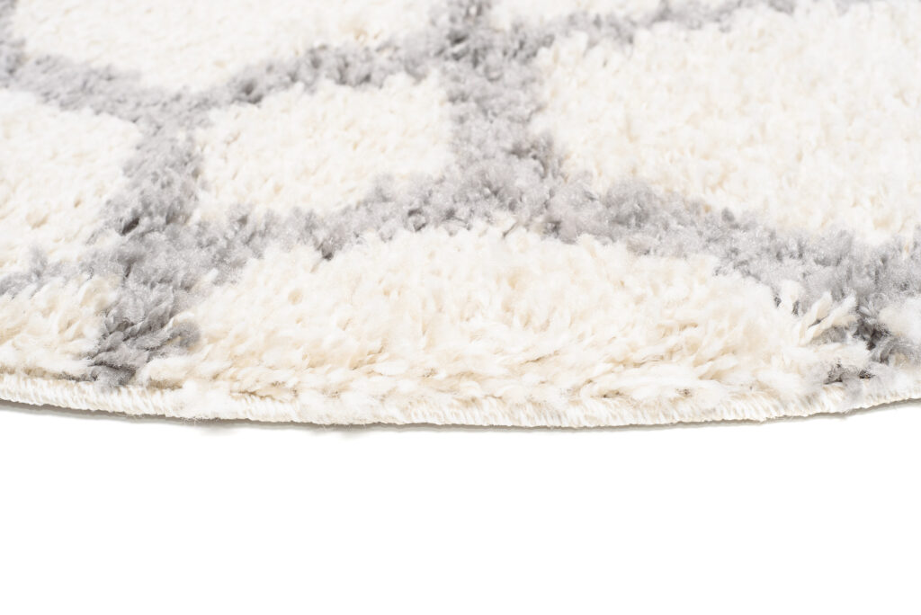Vloerkleed Boho Rond Creme Geometrisch Hoogpolig
