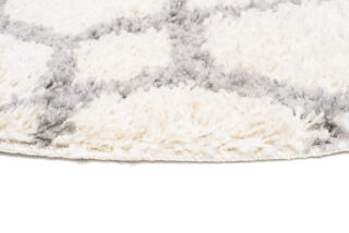Vloerkleed Boho Rond Creme Geometrisch Hoogpolig