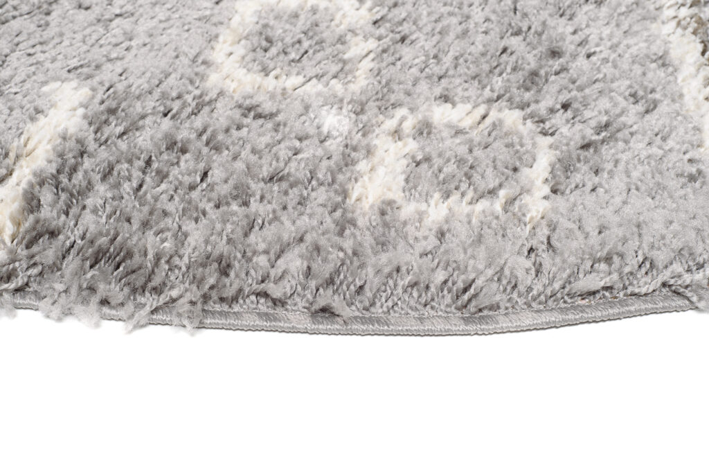 Vloerkleed Boho Rond Grijs Ethno Hoogpolig