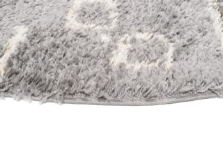 Vloerkleed Boho Rond Grijs Ethno Hoogpolig