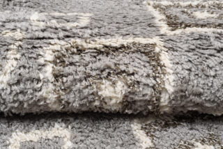 Vloerkleed Boho Rond Grijs Ethno Hoogpolig