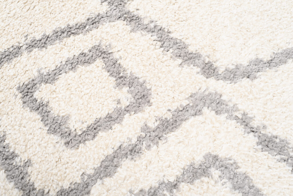 Vloerkleed Boho Rond Creme Zigzag Hoogpolig