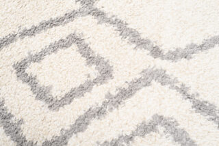 Vloerkleed Boho Rond Creme Zigzag Hoogpolig