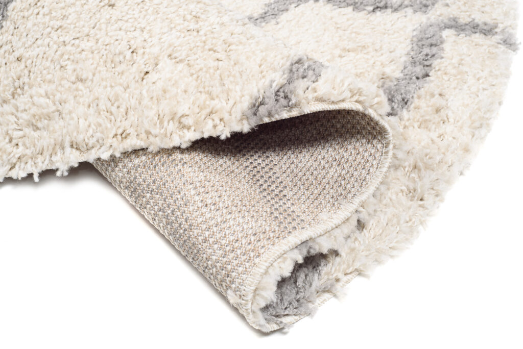 Vloerkleed Boho Rond Creme Zigzag Hoogpolig