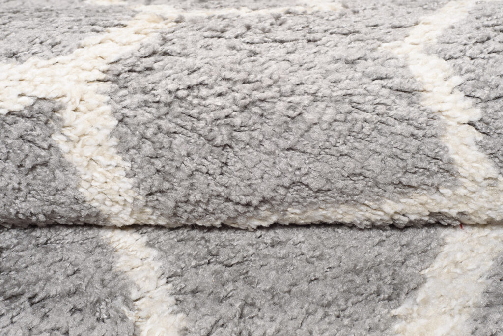Vloerkleed Boho Rond Grijs Geometrisch Hoogpolig