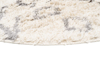 Vloerkleed Boho Rond Creme Ethno Hoogpolig