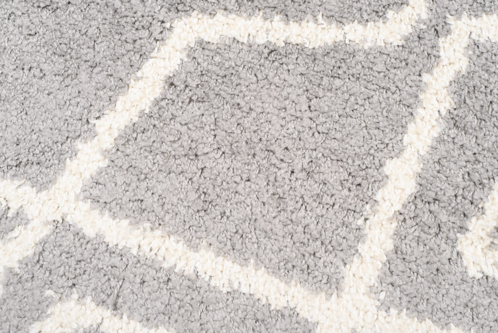 Vloerkleed Boho Rond Grijs Zigzag Hoogpolig