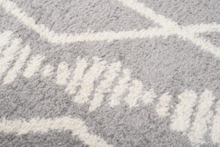 Vloerkleed Boho Rond Grijs Ruiten Hoogpolig
