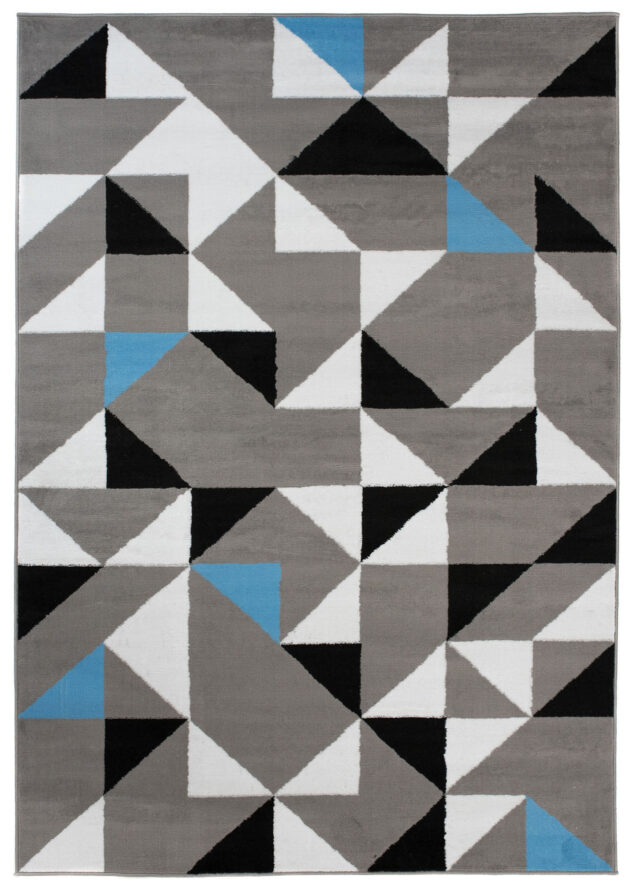 Vloerkleed Maya Grijs Blauw Driehoek