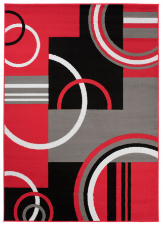 Vloerkleed Maya Rood Grijs Geometrisch