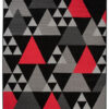 Vloerkleed Maya Grijs Rood Geometrisch Driehoek